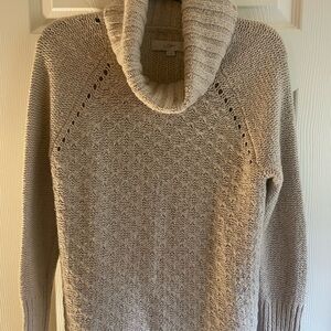 LOFT Women's Beige Cowl Neck Sweater